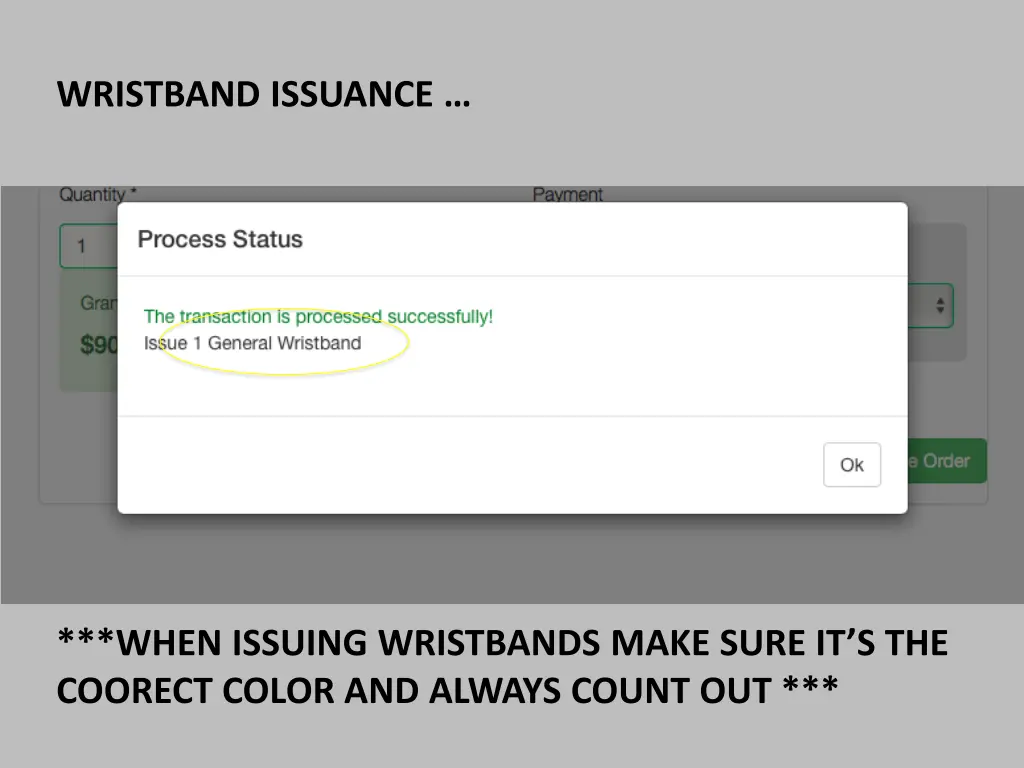 wristband issuance