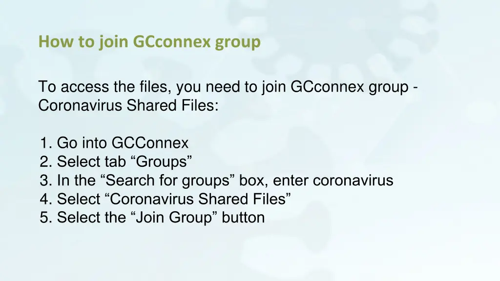 how to join gcconnex group
