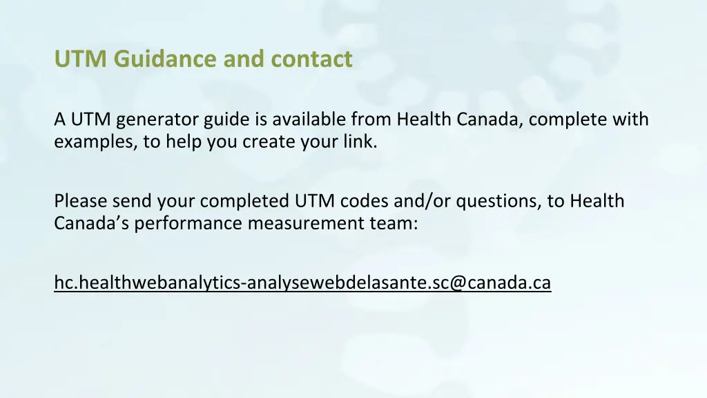 utm guidance and contact