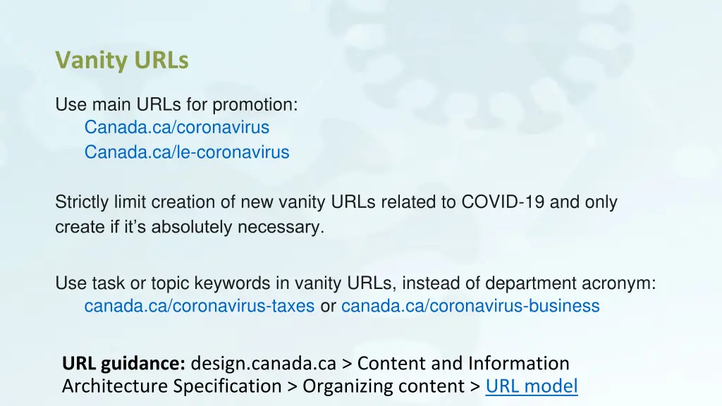 vanity urls