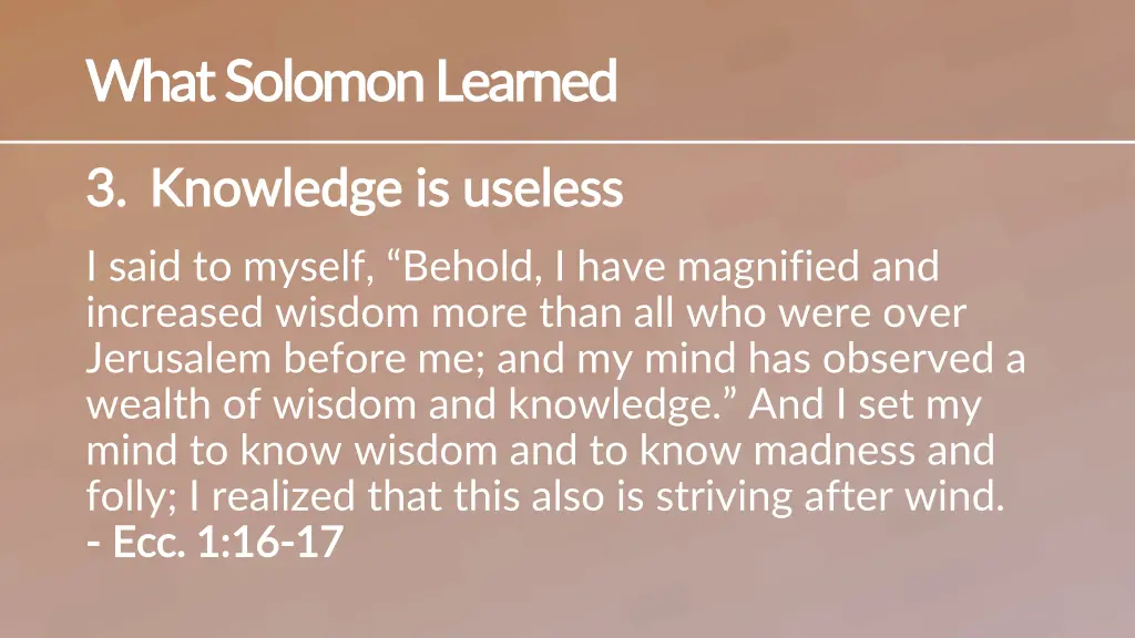 what solomon learned what solomon learned 2