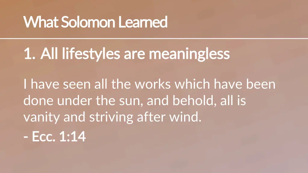 what solomon learned what solomon learned