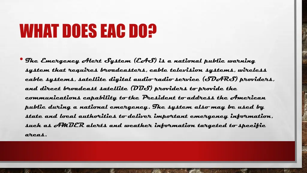 what does eac do
