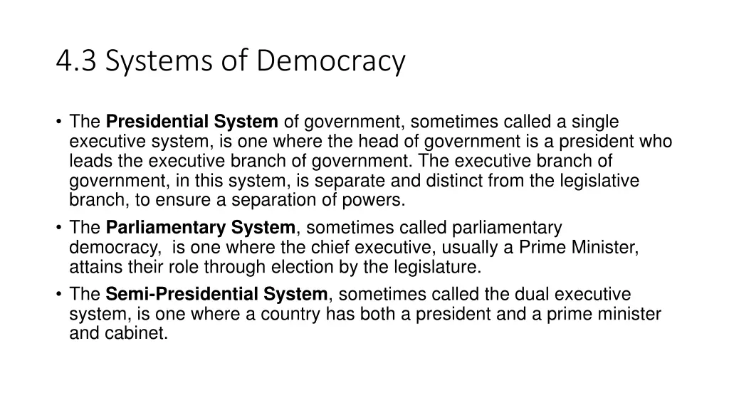 4 3 systems of democracy