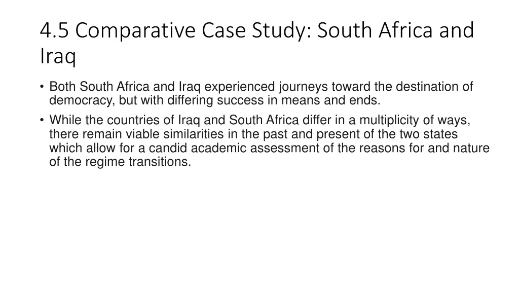 4 5 comparative case study south africa and iraq