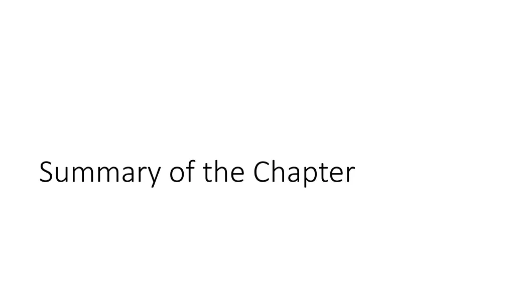summary of the chapter
