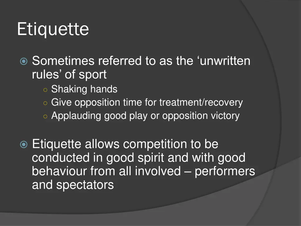etiquette