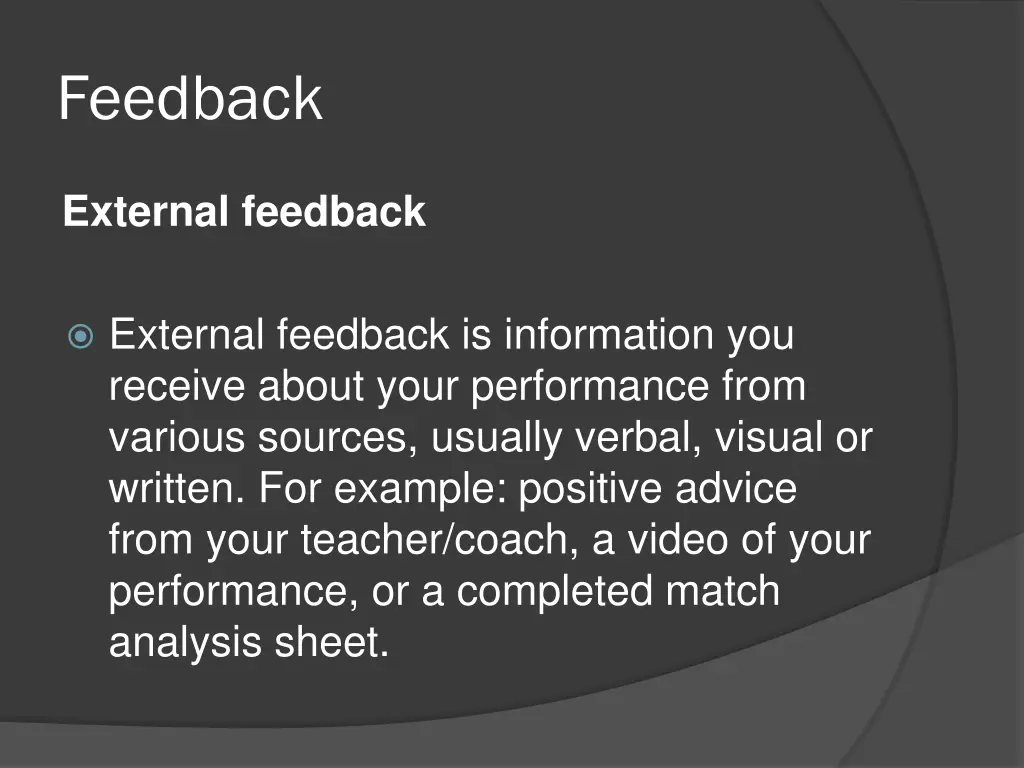 feedback
