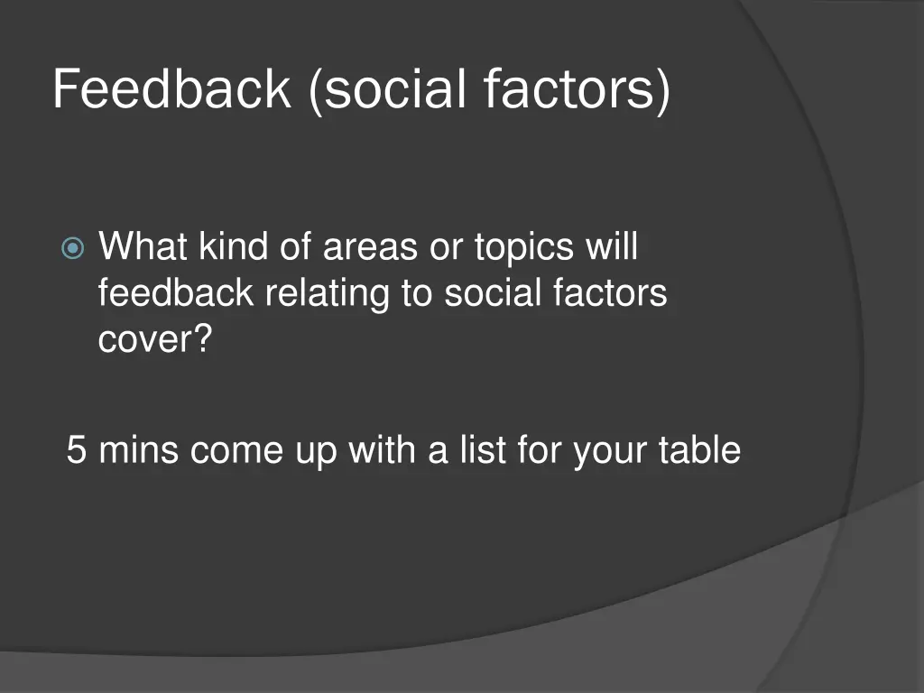 feedback social factors