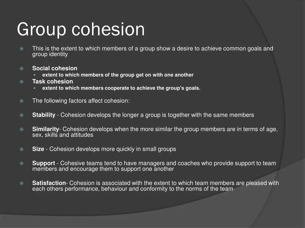 group cohesion