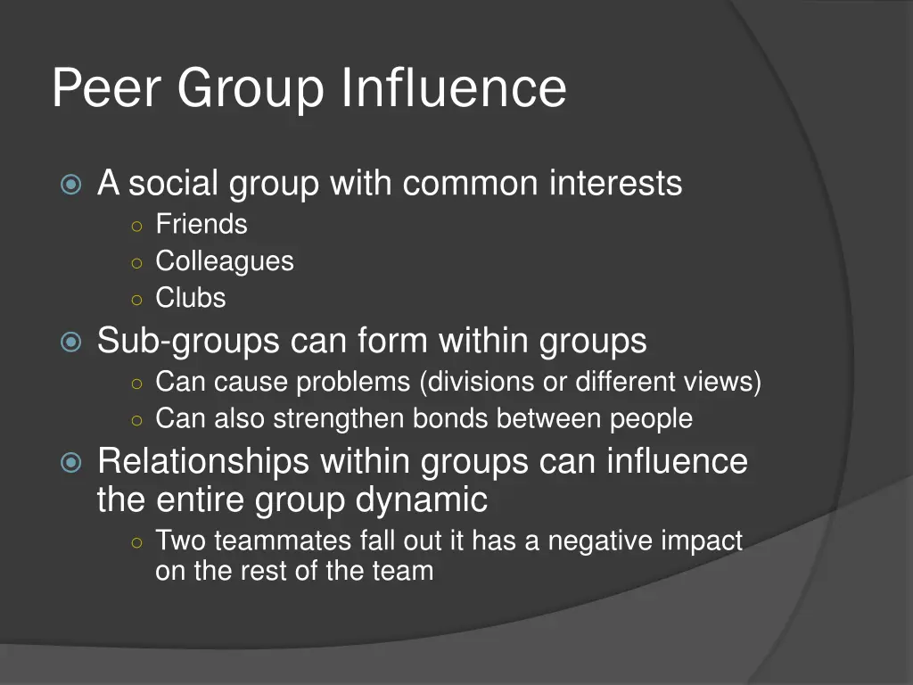 peer group influence
