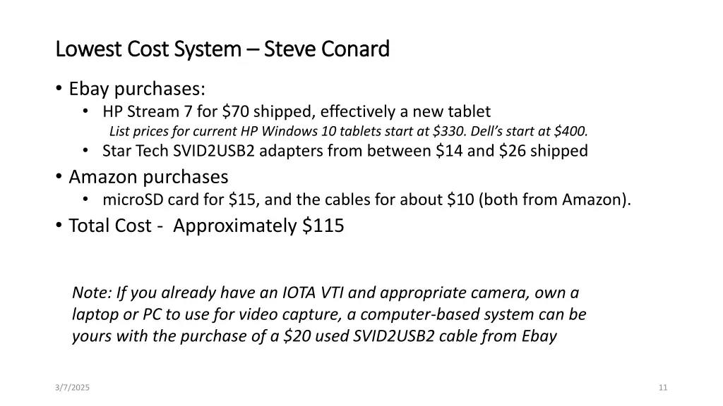 lowest cost system lowest cost system steve conard