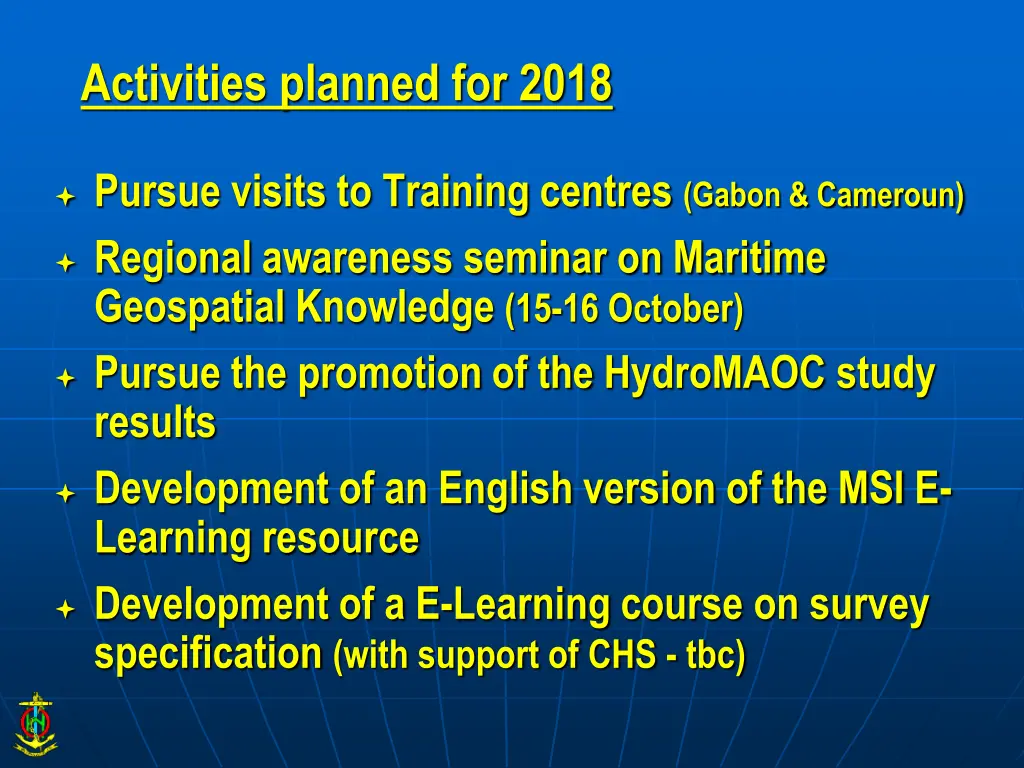 activities planned for 2018