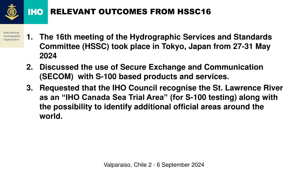 relevant outcomes from hssc16