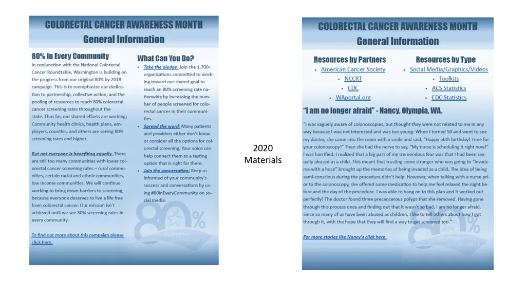 2020 materials