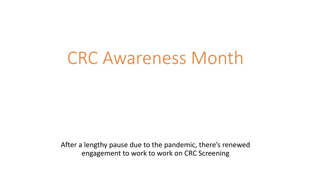 crc awareness month