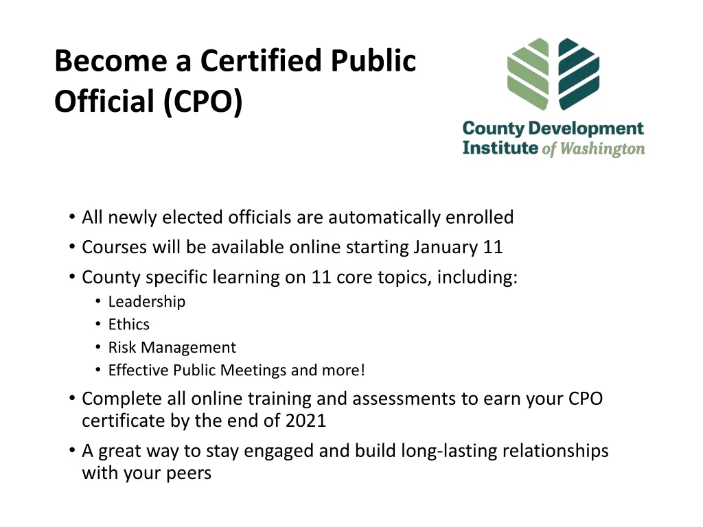 become a certified public official cpo