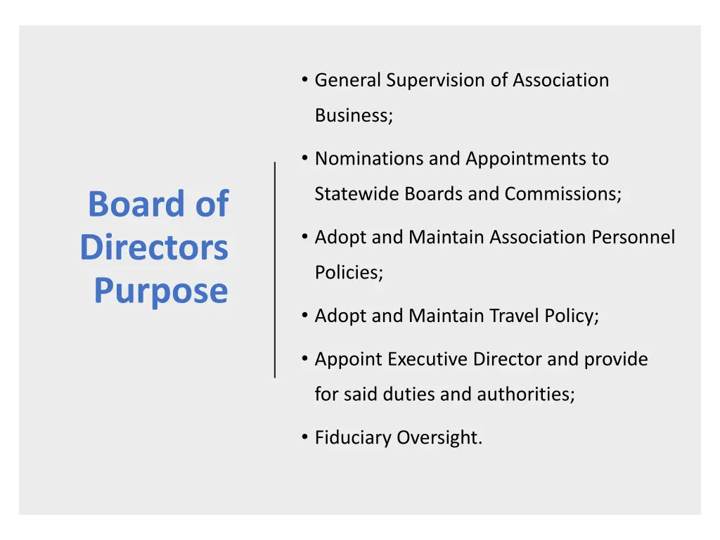 general supervision of association