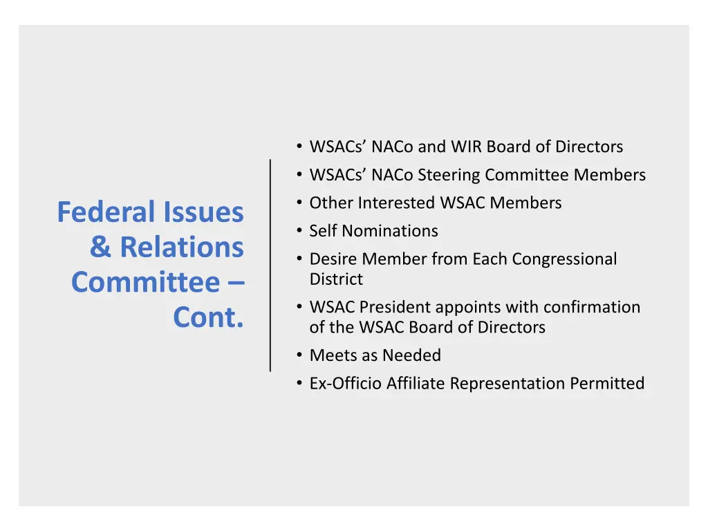 wsacs naco and wir board of directors wsacs naco