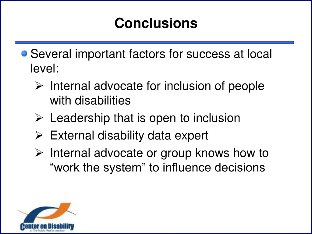 conclusions