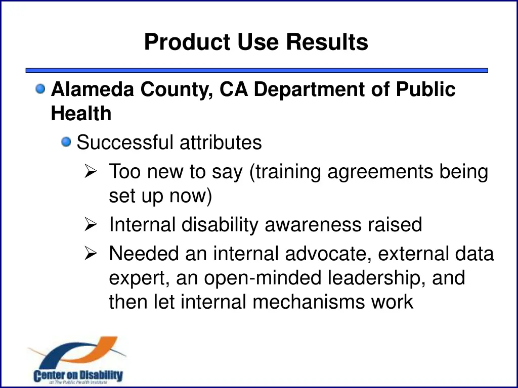 product use results 2