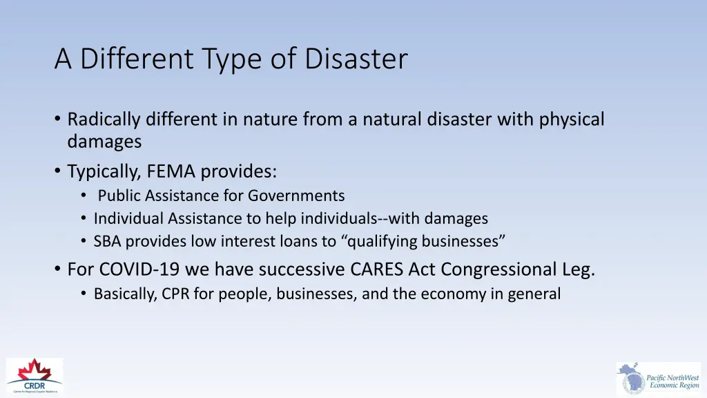 a different type of disaster