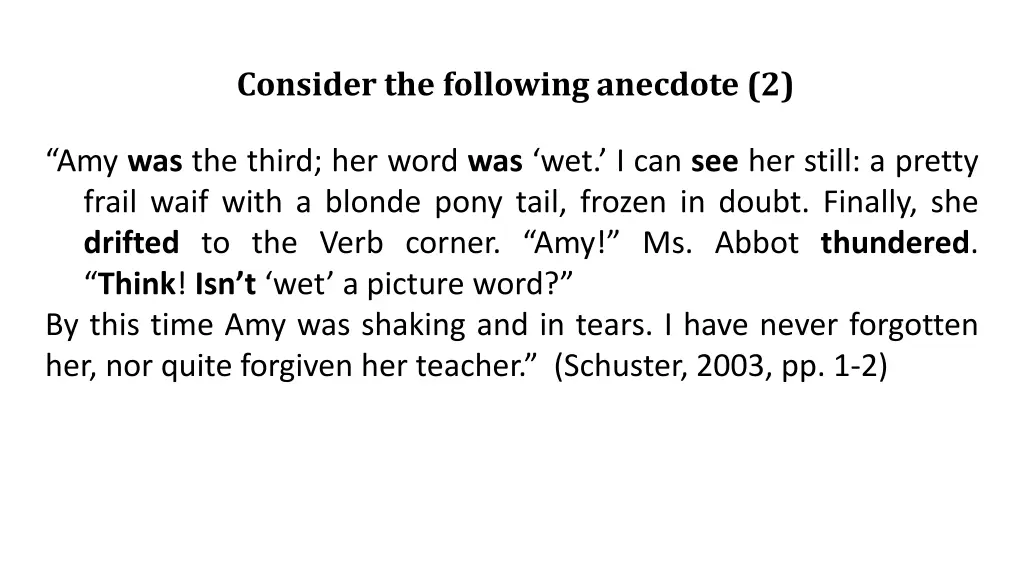 consider the following anecdote 2 1