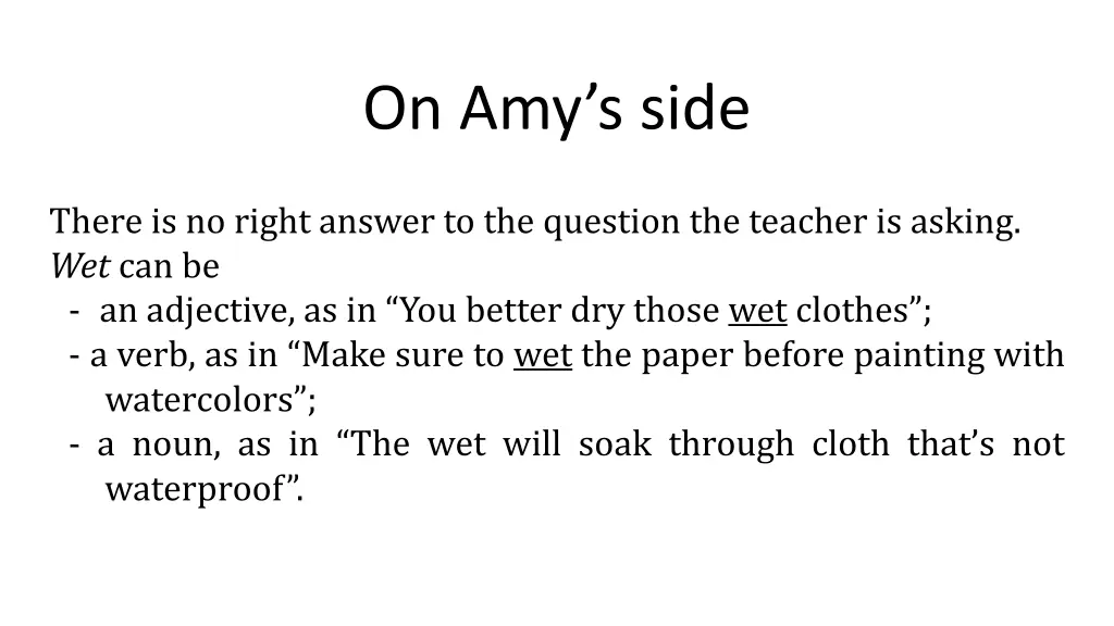 on amy s side