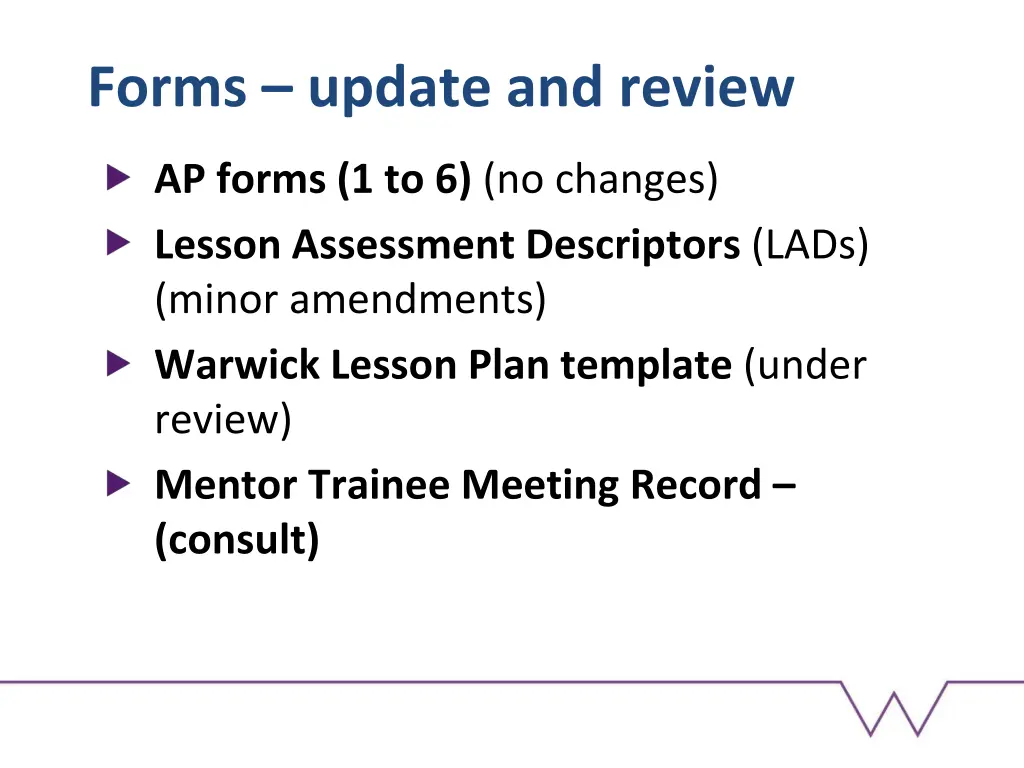 forms update and review