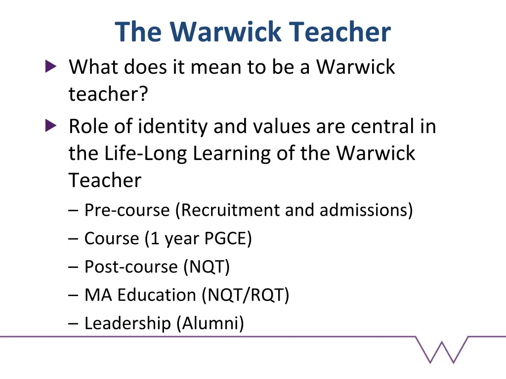 the warwick teacher what does it mean