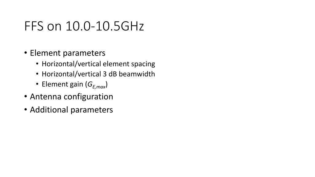 ffs on 10 0 10 5ghz