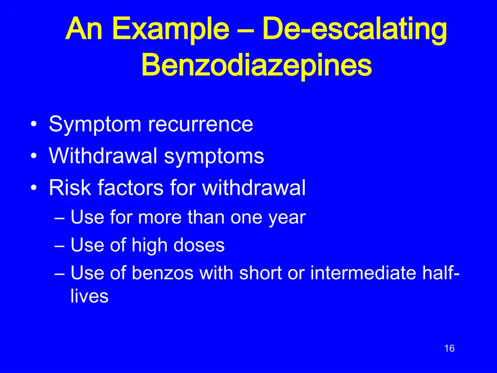 an example an example de benzodiazepines