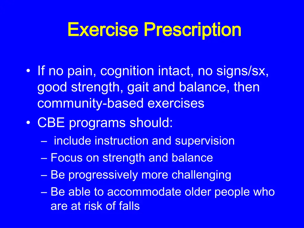 exercise prescription exercise prescription