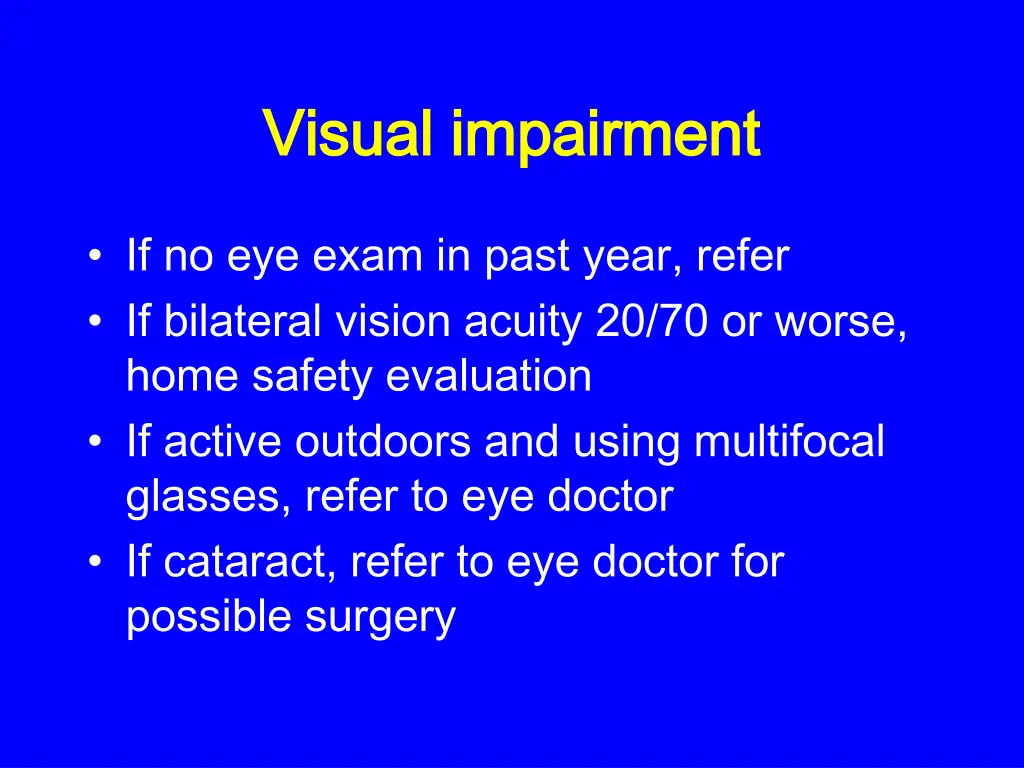 visual impairment visual impairment