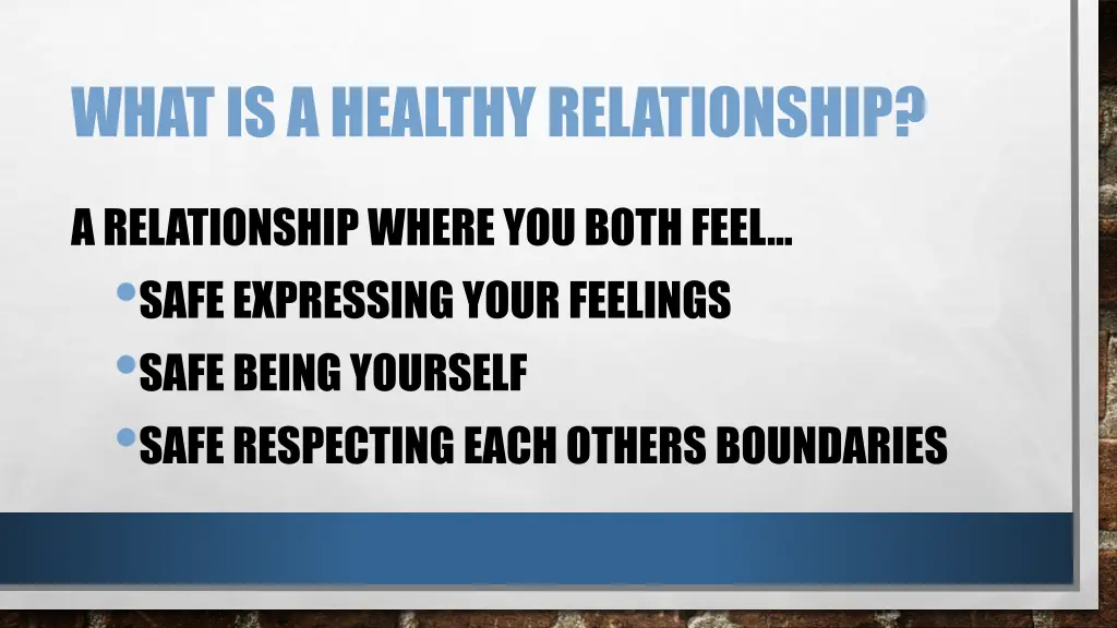 what is a healthy relationship