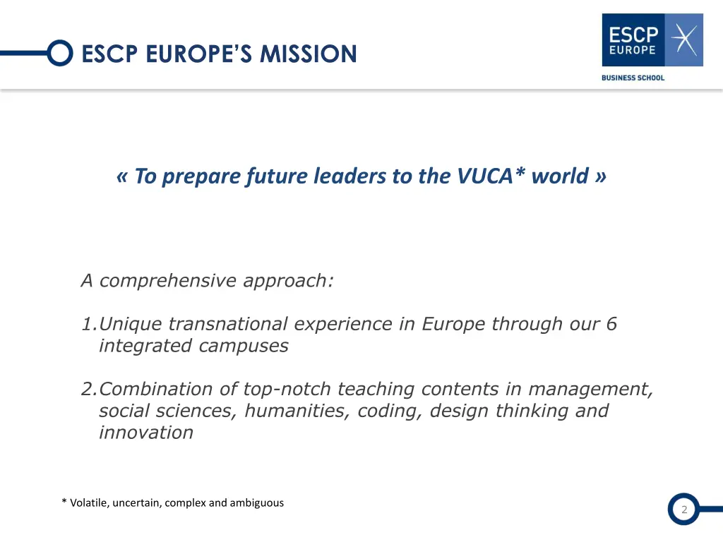 escp europe s mission