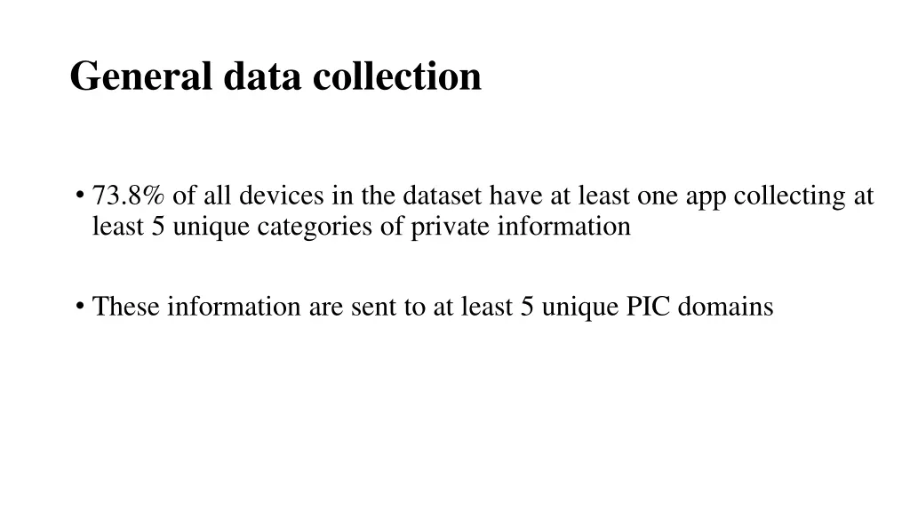 general data collection
