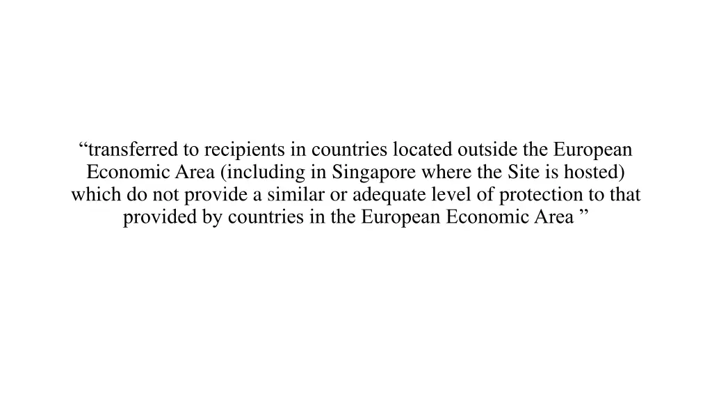 transferred to recipients in countries located