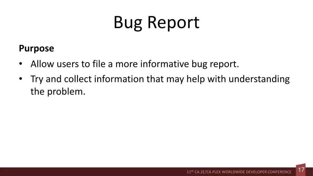 bug report