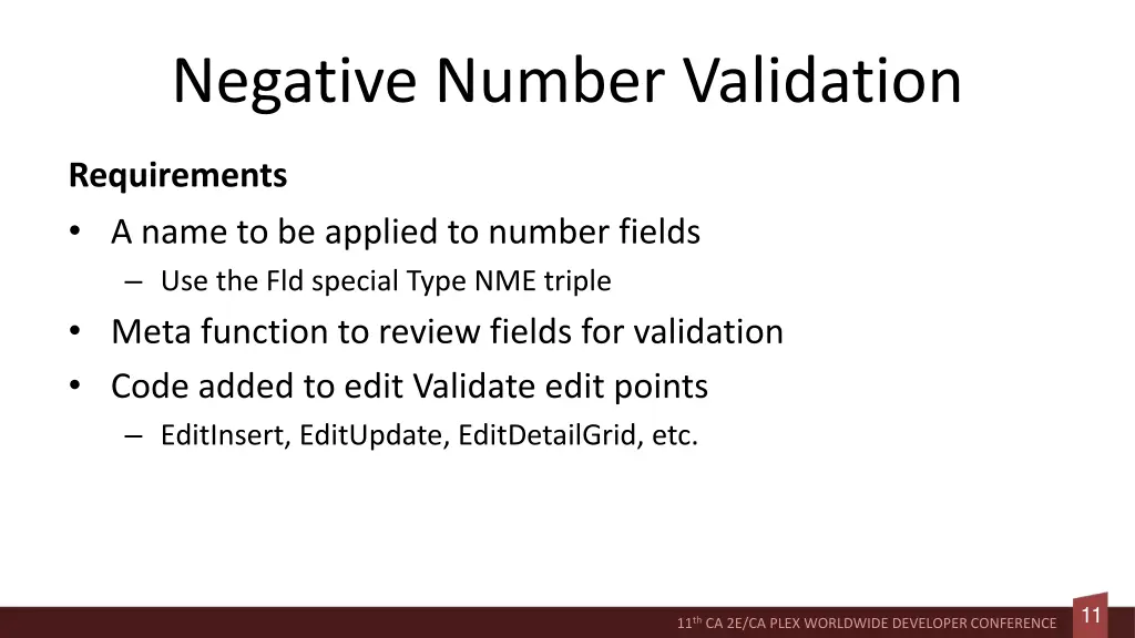negative number validation 1