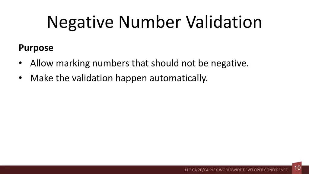 negative number validation