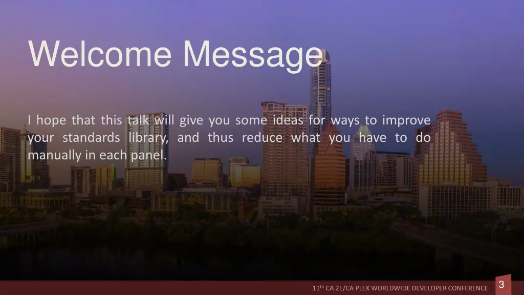 welcome message