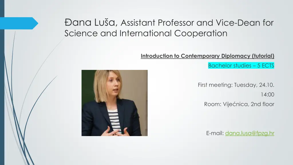 ana lu a assistant professor and vice dean