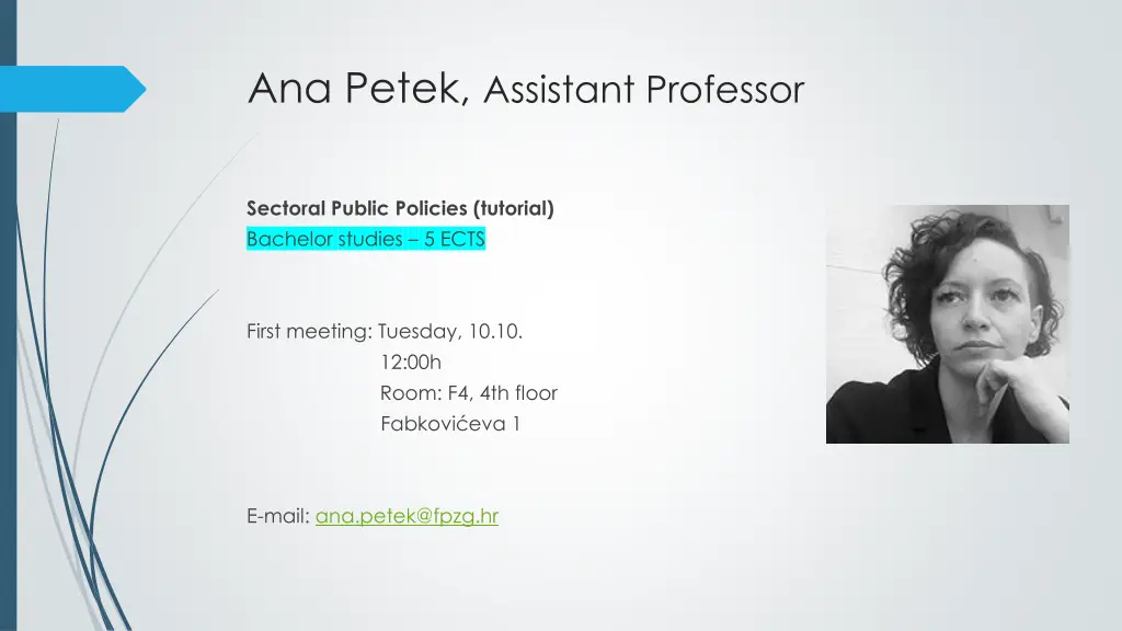 ana petek assistant professor
