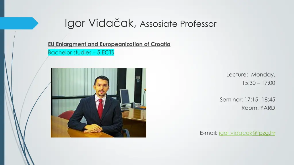 igor vida ak assosiate professor