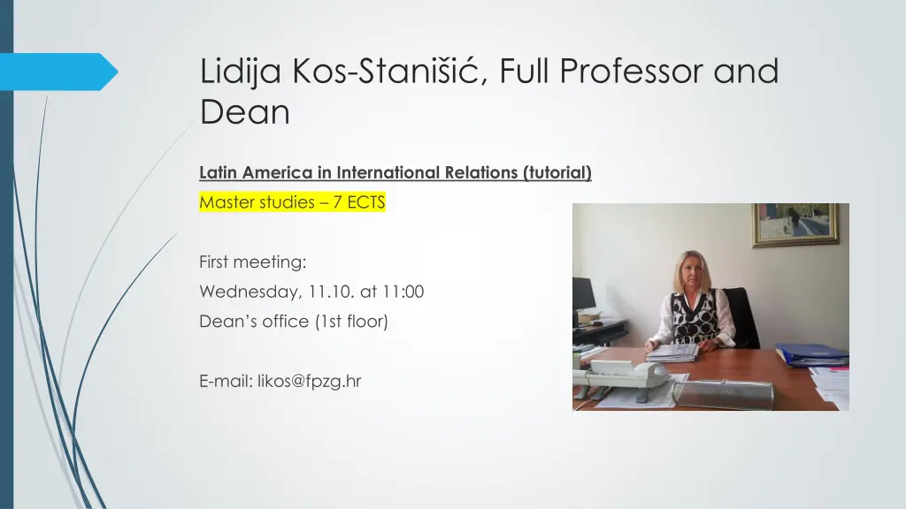 lidija kos stani i full professor and dean
