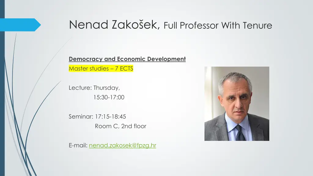 nenad zako ek full professor with tenure