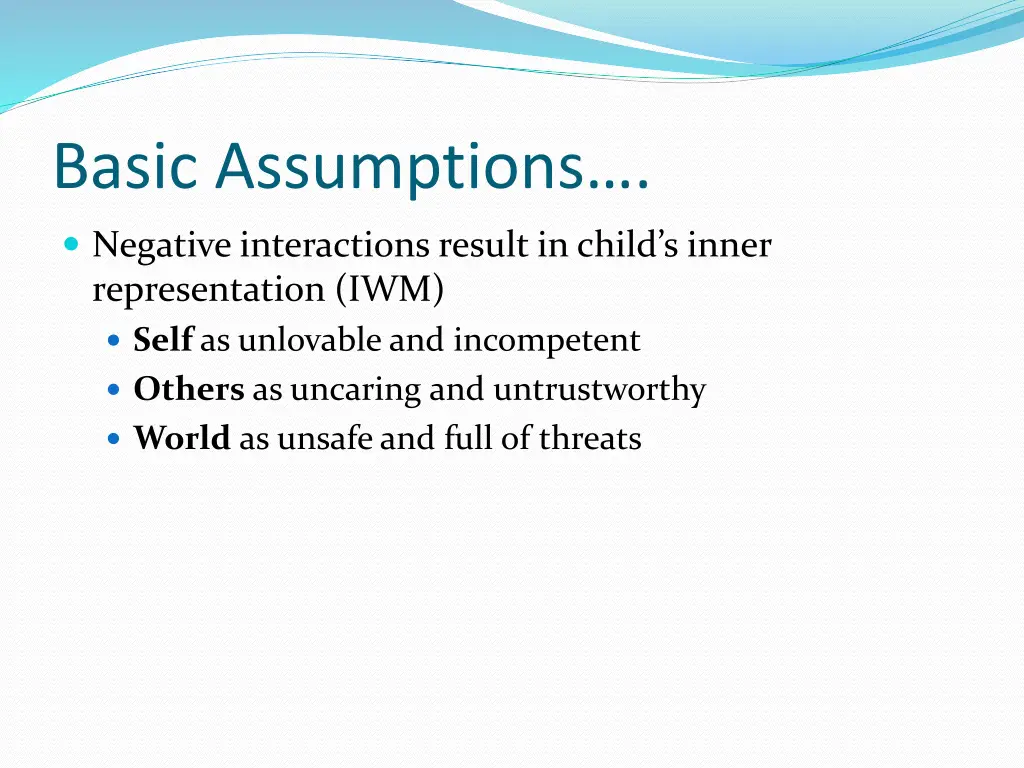 basic assumptions 2