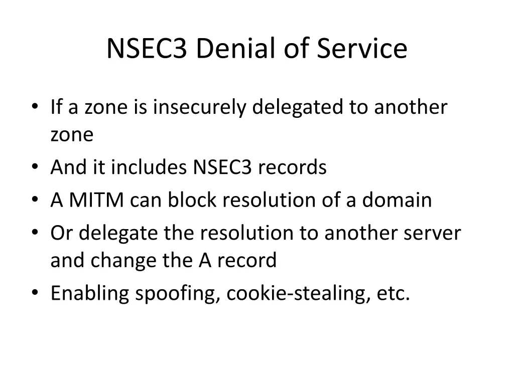 nsec3 denial of service