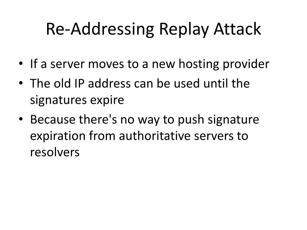 re addressing replay attack